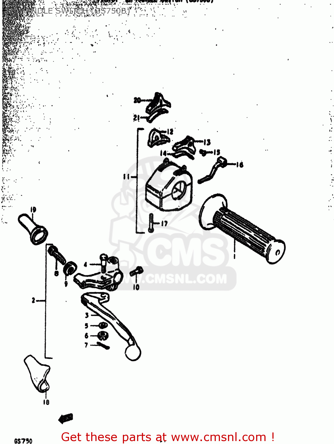 LH HANDLE SWITCH (GS750B) GS750C 1979 (N) USA (E03)