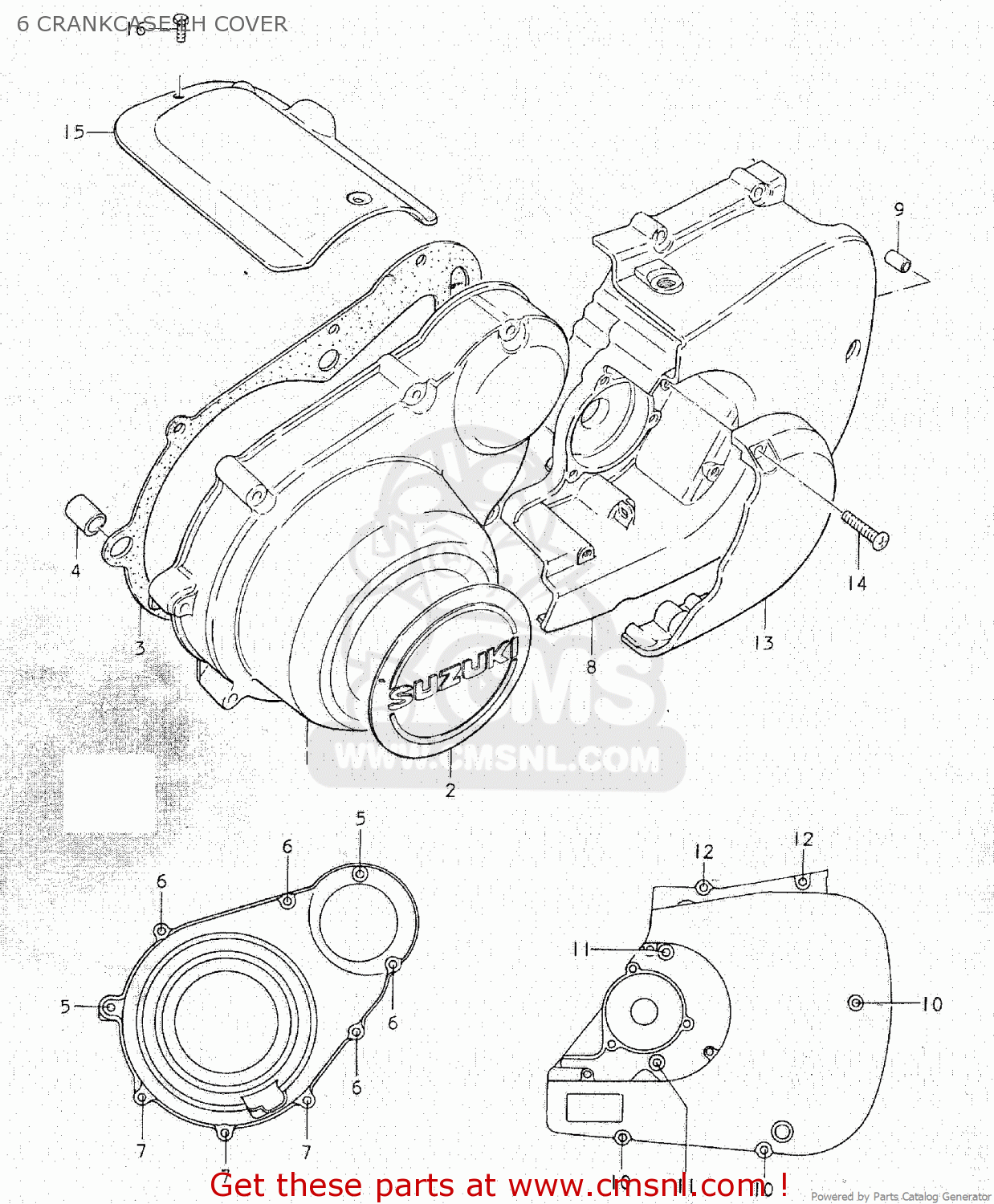 6 CRANKCASE LH COVER GS750C