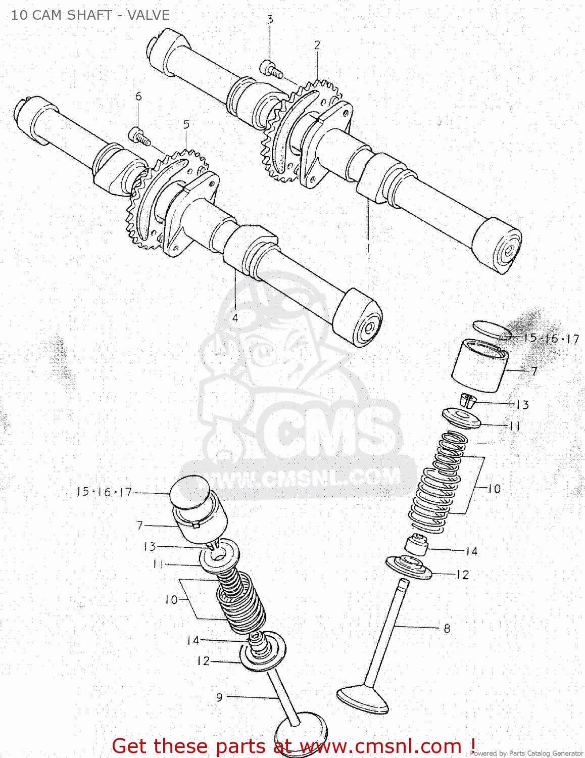 10 CAM SHAFT - VALVE GS750C