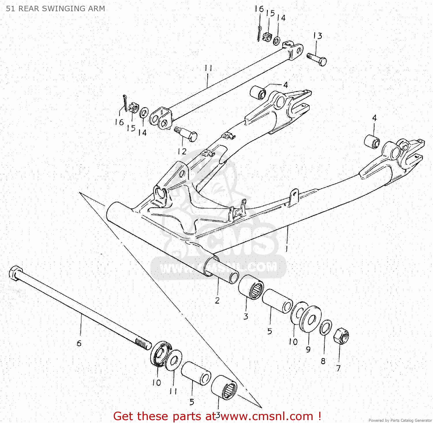 51 REAR SWINGING ARM GS750C