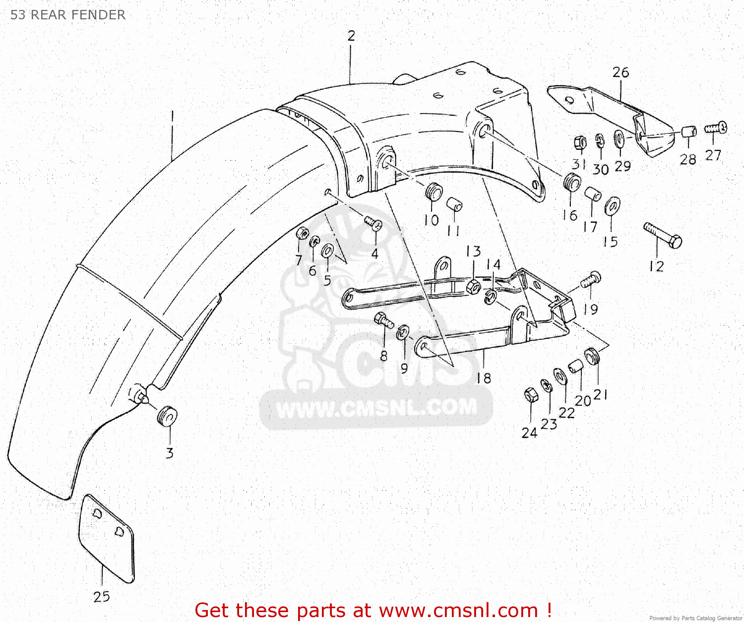 53 REAR FENDER GS750C