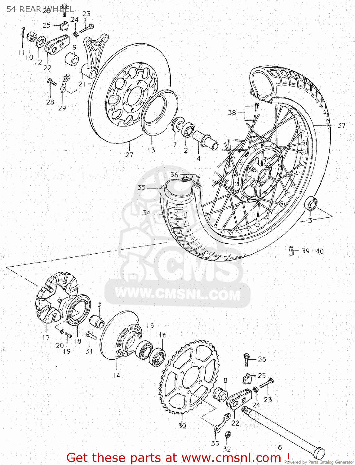 54 REAR WHEEL GS750C