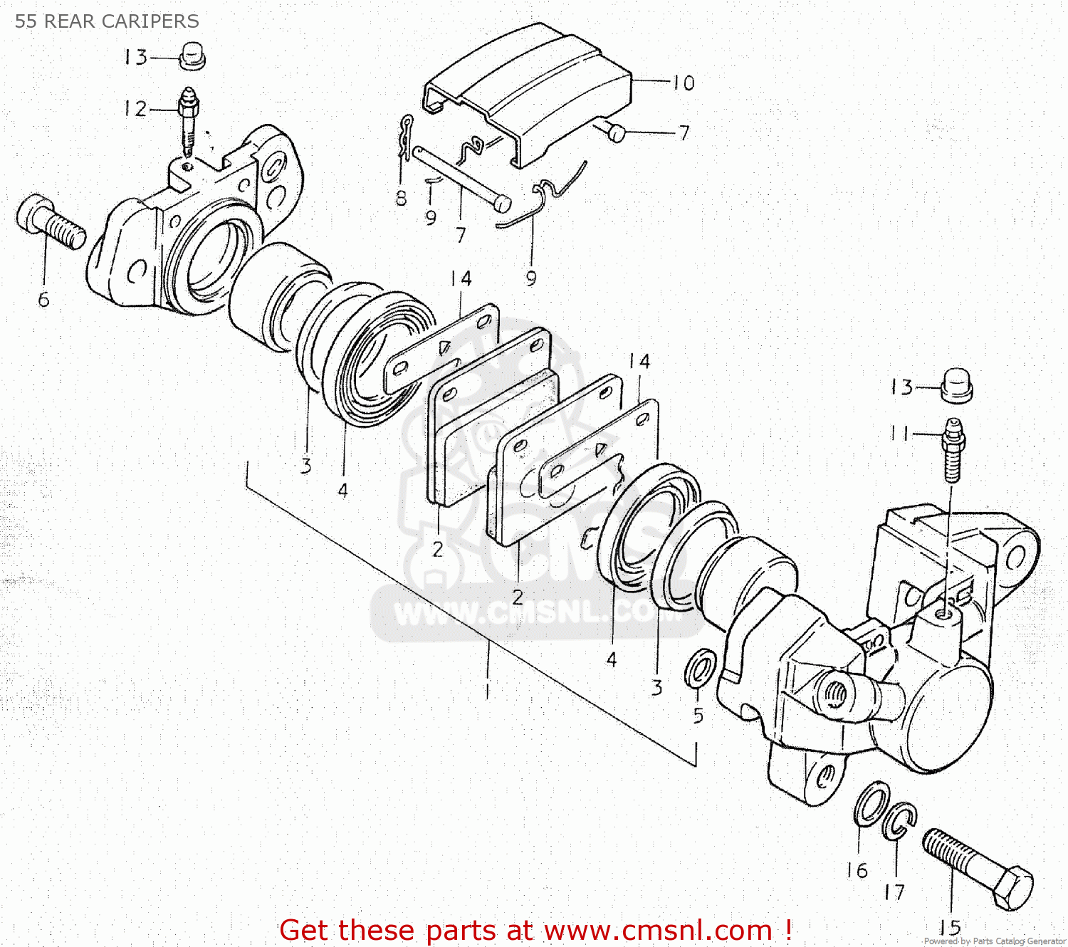 55 REAR CARIPERS GS750C