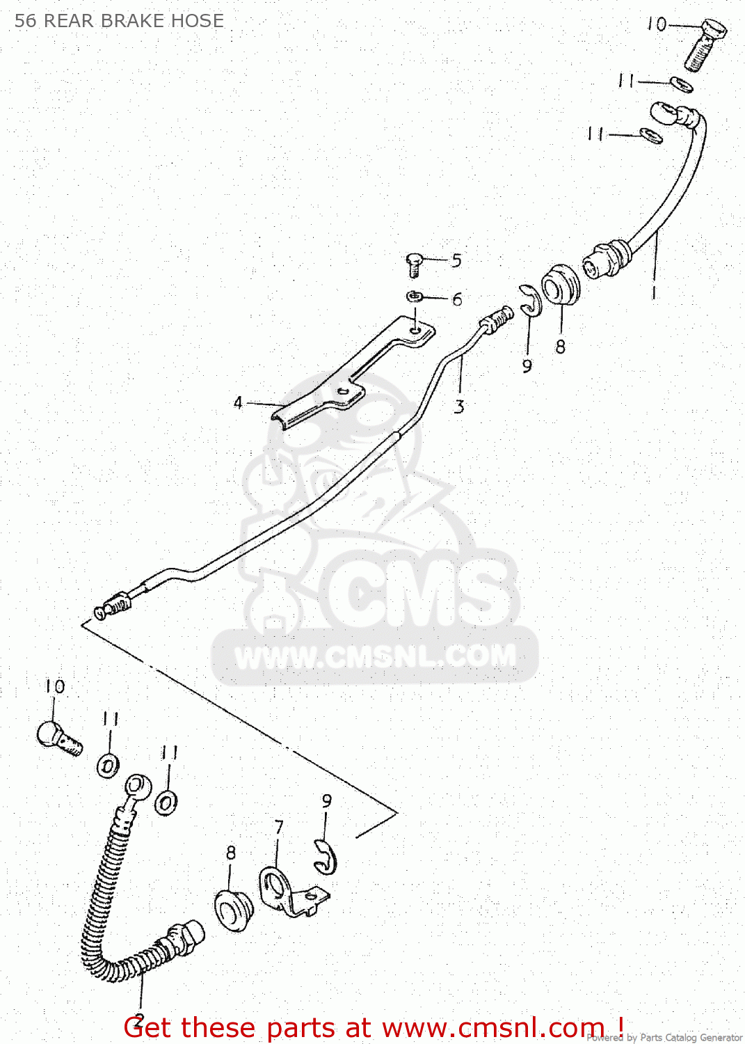 56 REAR BRAKE HOSE GS750C