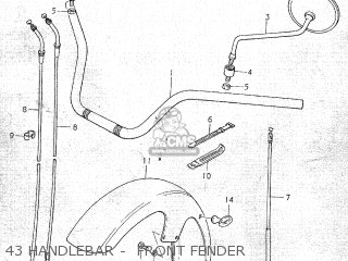 43 HANDLEBAR -  FRONT FENDER - GS750C