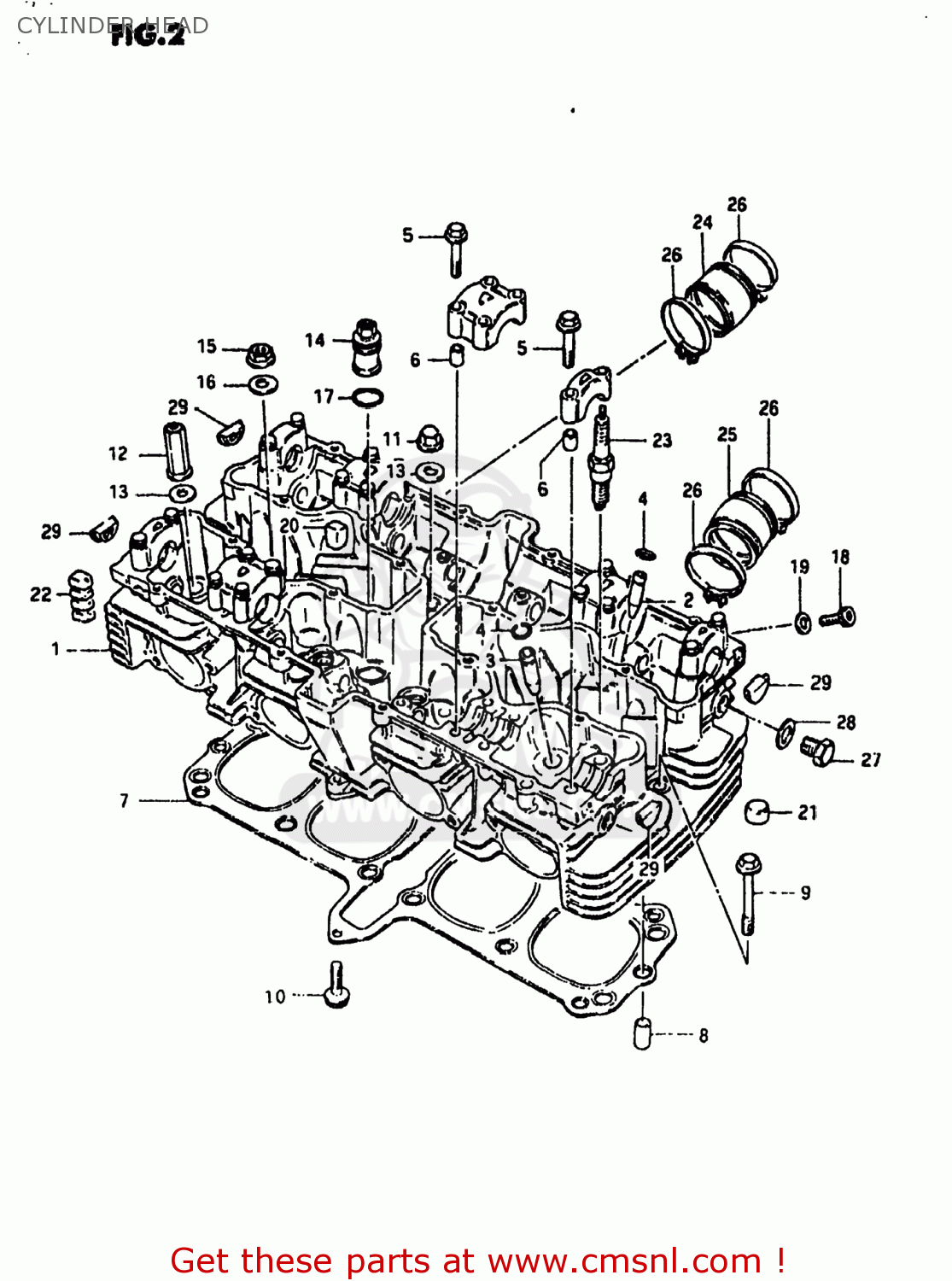 CYLINDER HEAD GS750E 1980 (T) USA (E03)