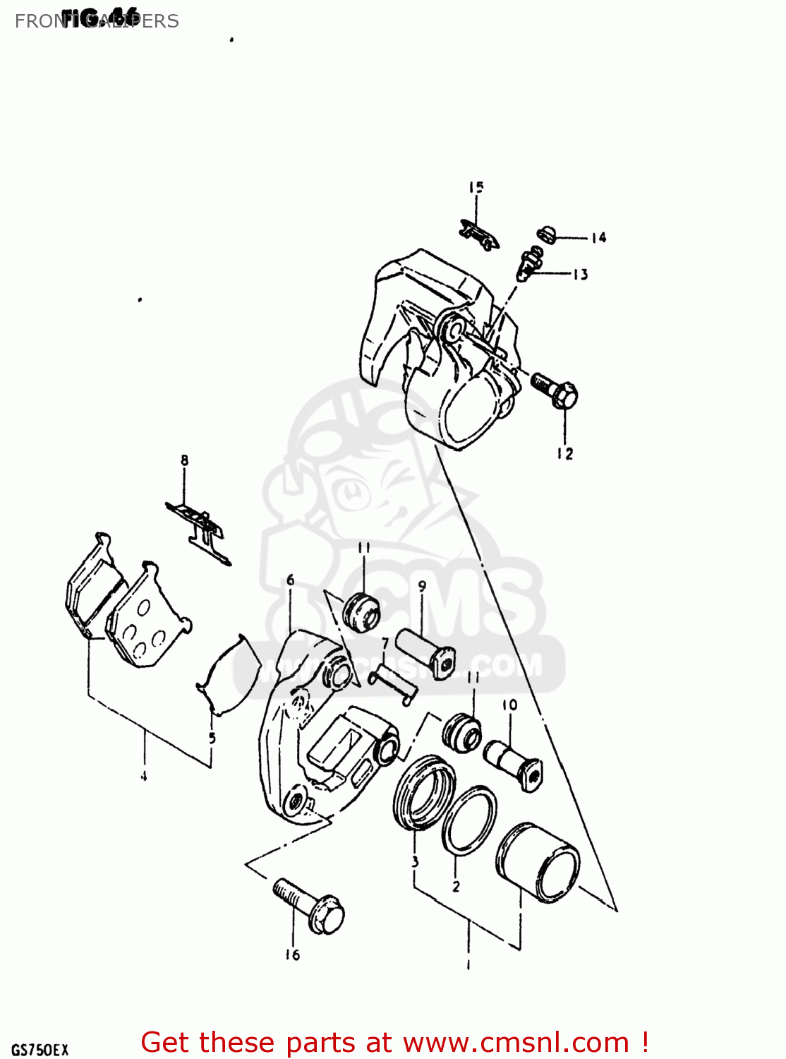 FRONT CALIPERS GS750E 1980 (T) USA (E03)
