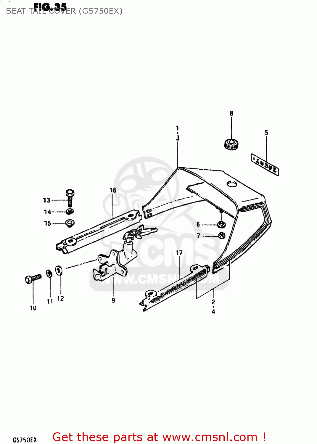 SEAT TAIL COVER (GS750EX) GS750E 1980 (T) USA (E03)