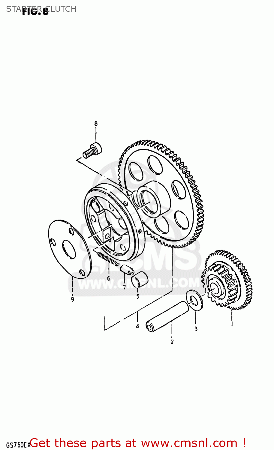 STARTER CLUTCH GS750E 1980 (T) USA (E03)