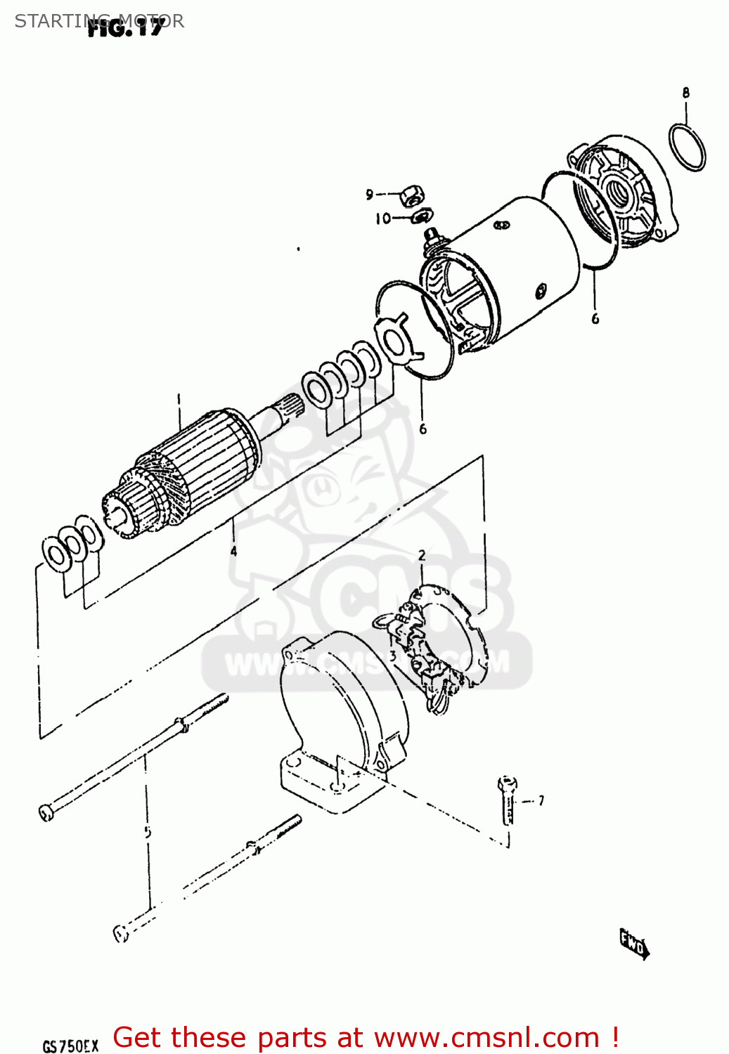 STARTING MOTOR GS750E 1980 (T) USA (E03)