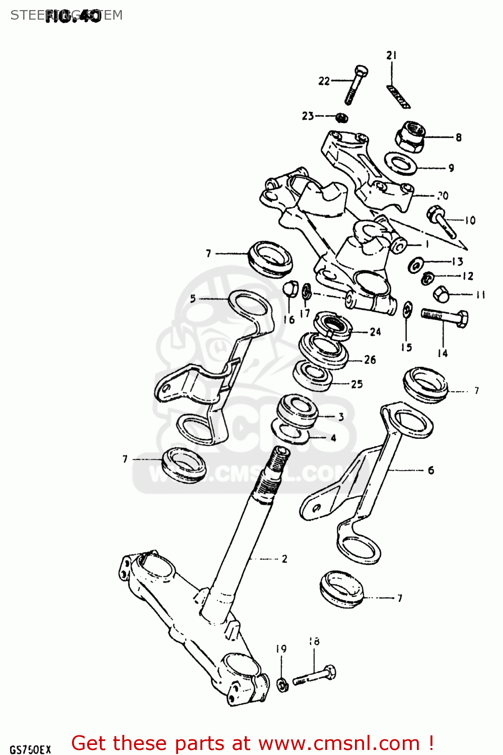 STEERING STEM GS750E 1980 (T) USA (E03)