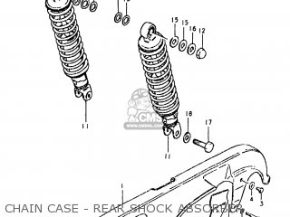 CHAIN CASE - REAR SHOCK ABSORBER - GS750E 1980 (T) USA (E03)