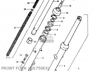 FRONT FORK (GS750EX) - GS750E 1980 (T) USA (E03)