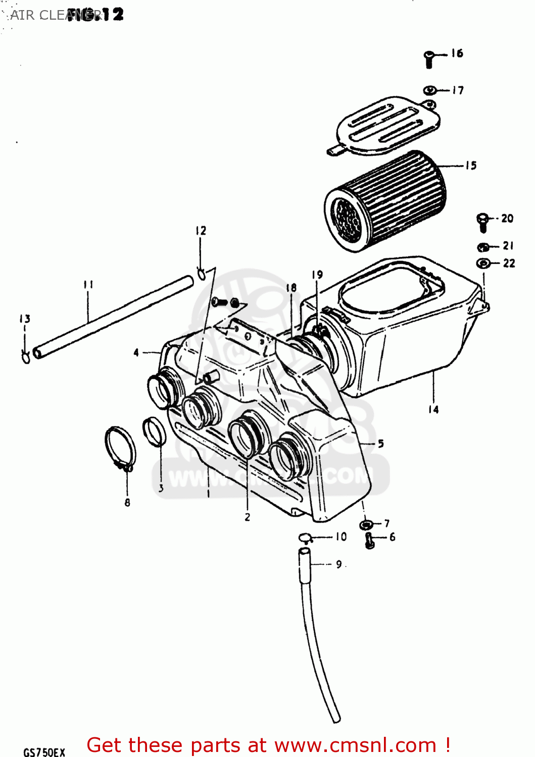 AIR CLEANER GS750E 1981 (X) USA (E03)