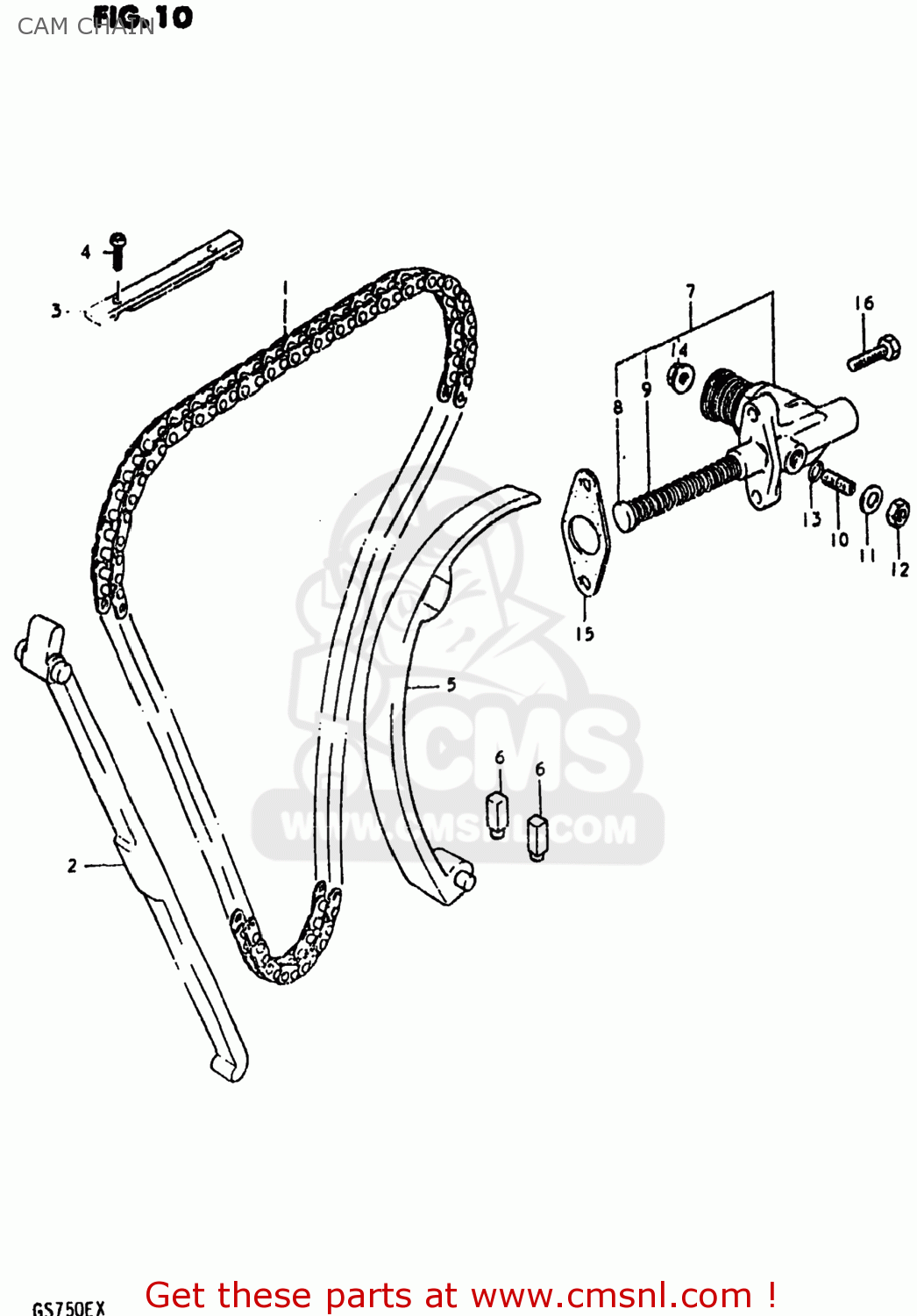 CAM CHAIN GS750E 1981 (X) USA (E03)