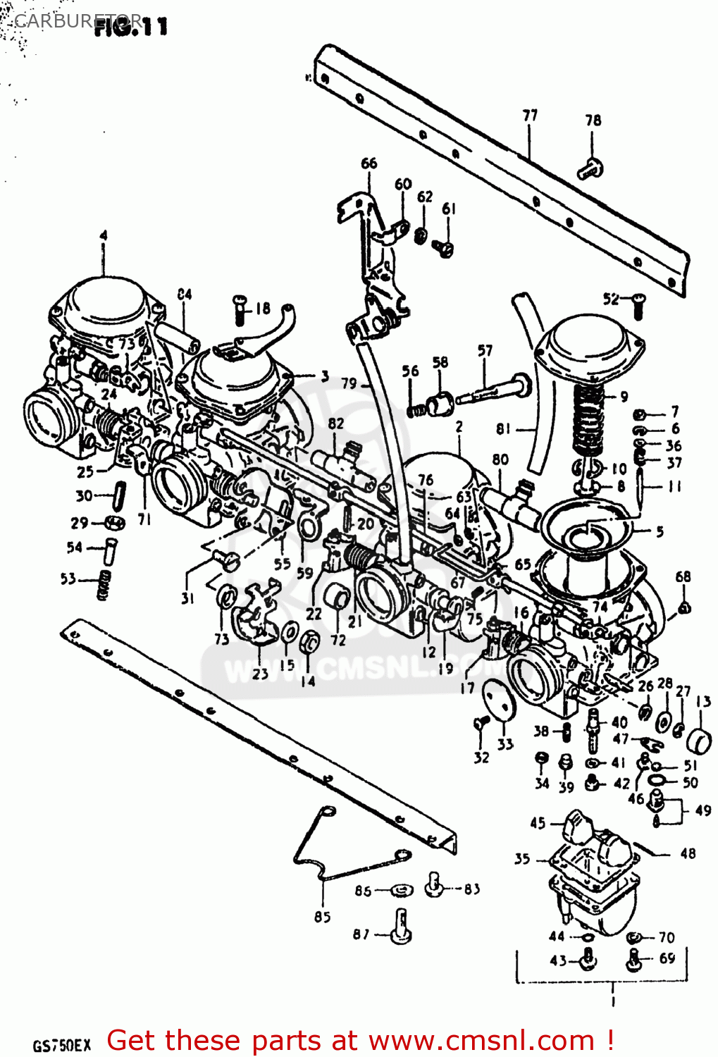 CARBURETOR GS750E 1981 (X) USA (E03)