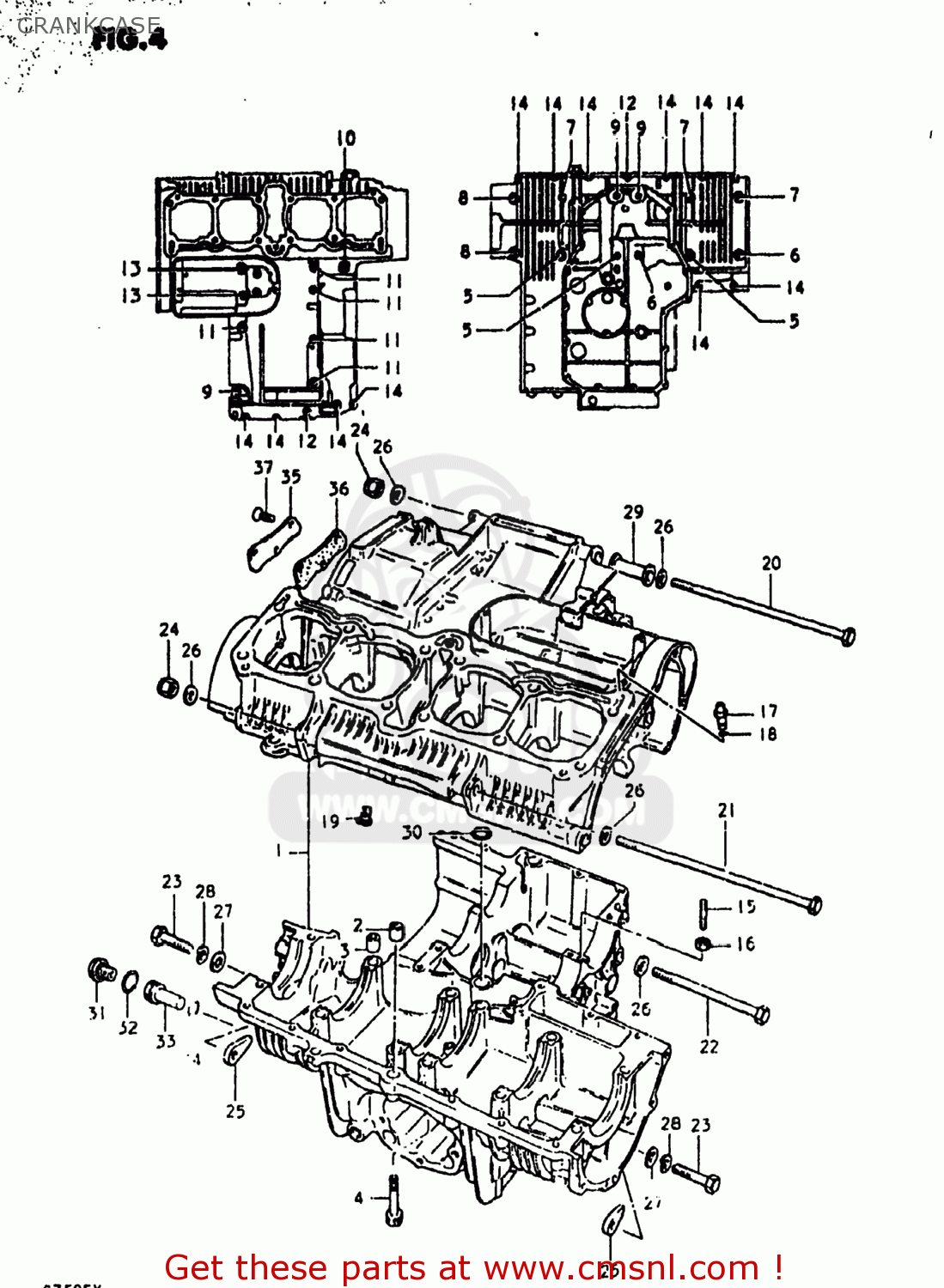 CRANKCASE GS750E 1981 (X) USA (E03)