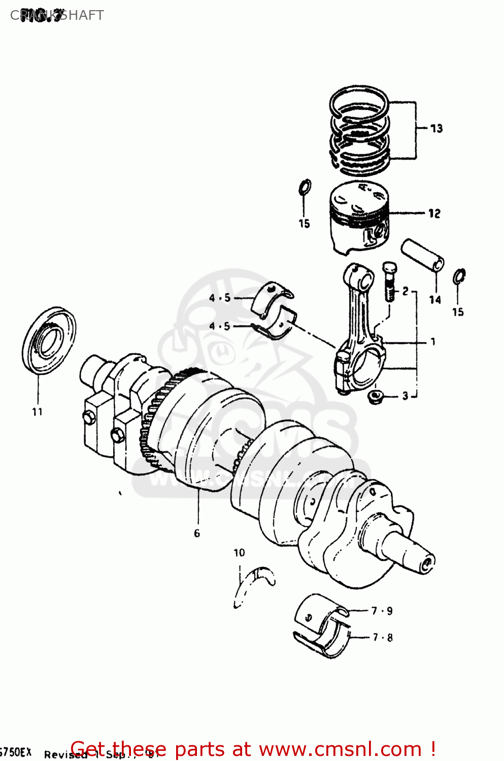 CRANKSHAFT GS750E 1981 (X) USA (E03)