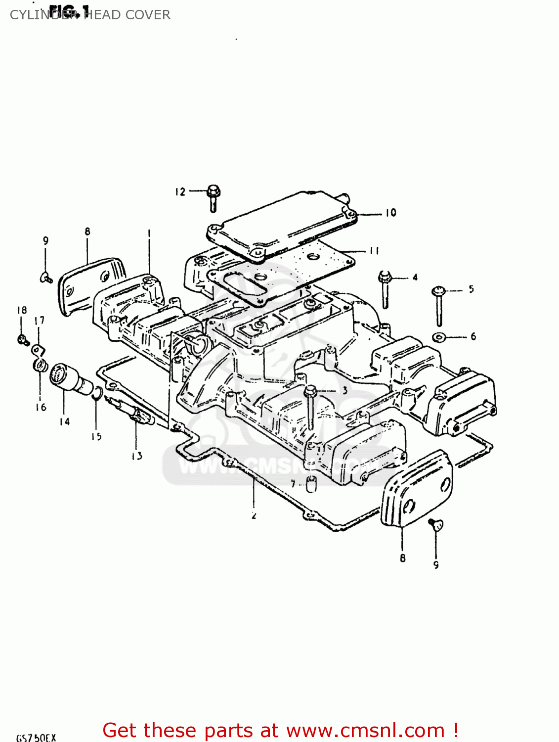 CYLINDER HEAD COVER GS750E 1981 (X) USA (E03)