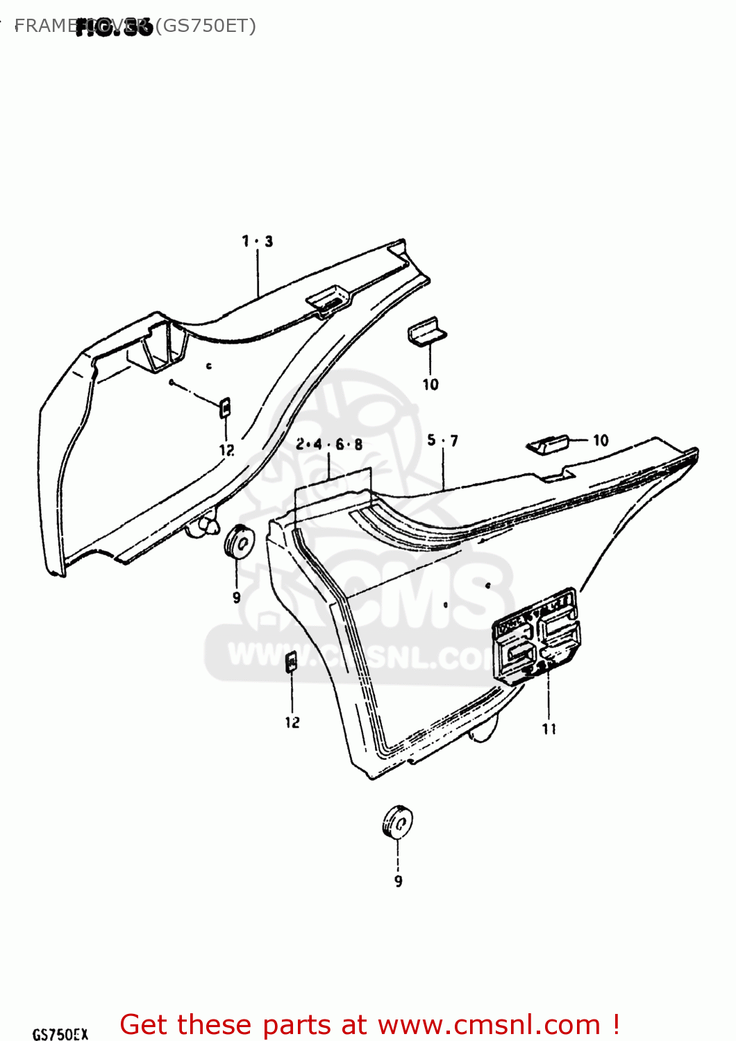 FRAME COVER (GS750ET) GS750E 1981 (X) USA (E03)