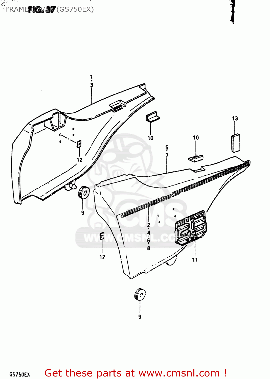 FRAME COVER (GS750EX) GS750E 1981 (X) USA (E03)