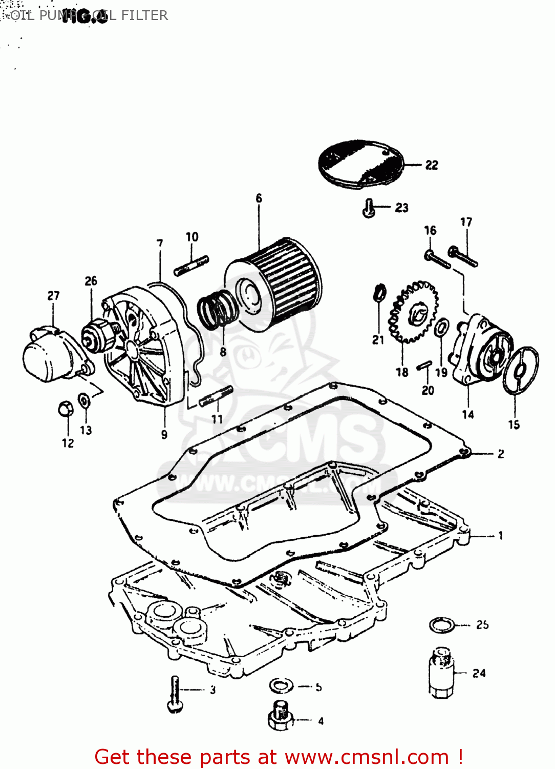 OIL PUMP - OIL FILTER GS750E 1981 (X) USA (E03)