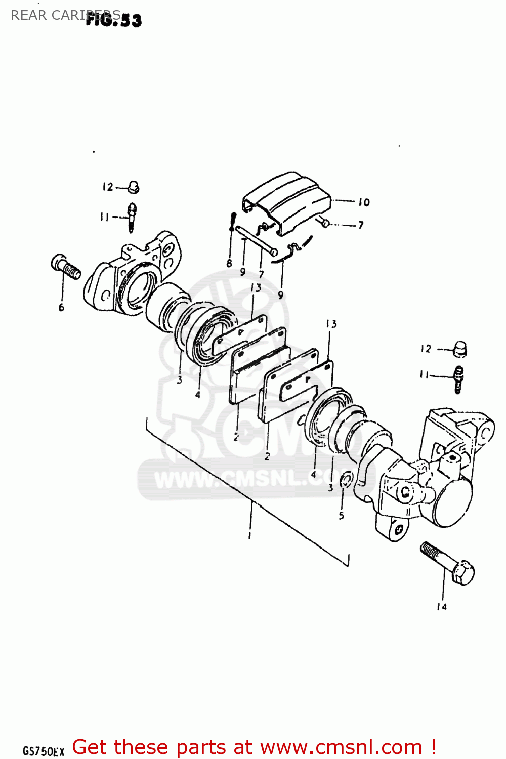 REAR CARIPERS GS750E 1981 (X) USA (E03)