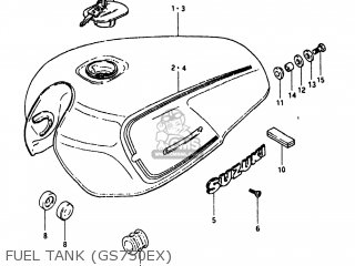 FUEL TANK (GS750EX) - GS750E 1981 (X) USA (E03)