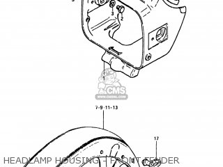 HEADLAMP HOUSING - FRONT FENDER - GS750E 1981 (X) USA (E03)
