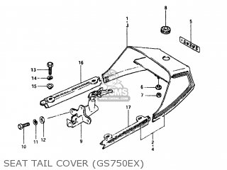 SEAT TAIL COVER (GS750EX) - GS750E 1981 (X) USA (E03)