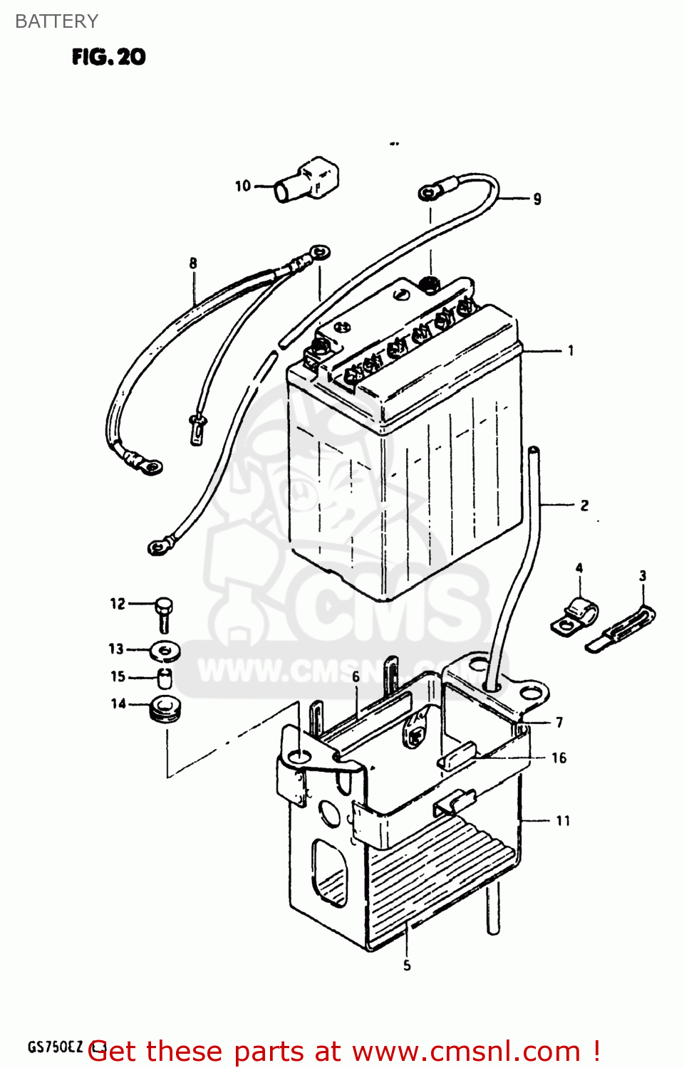 BATTERY GS750E 1982 (Z) USA (E03)