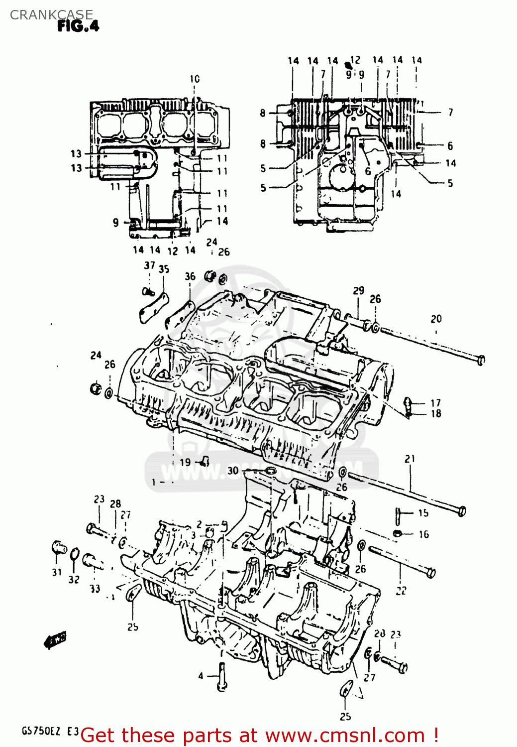 CRANKCASE GS750E 1982 (Z) USA (E03)