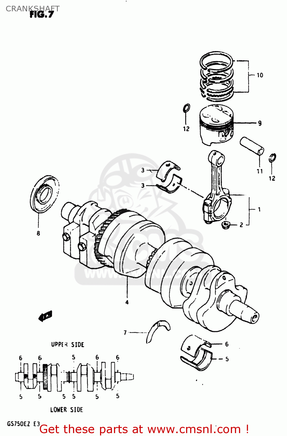 CRANKSHAFT GS750E 1982 (Z) USA (E03)