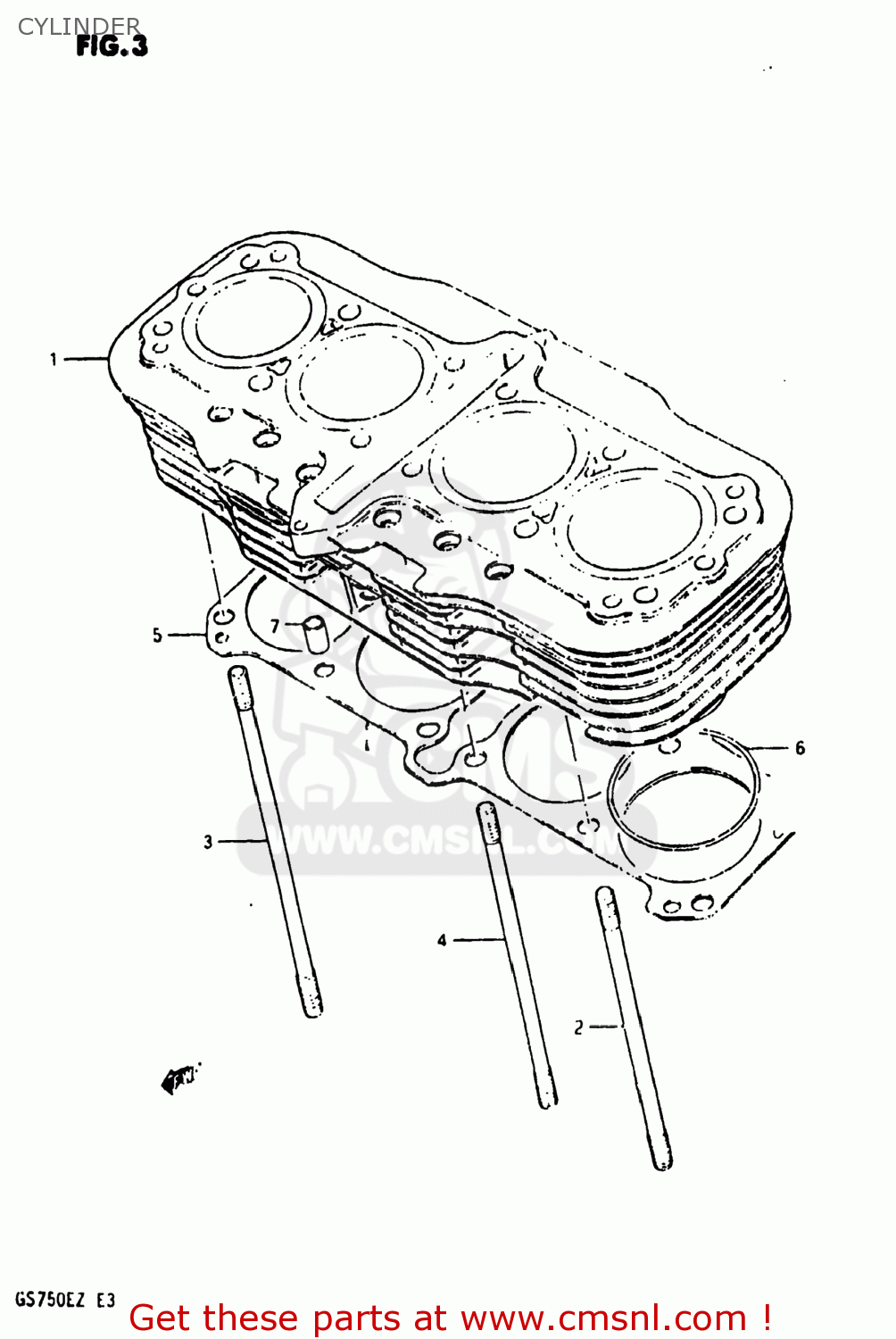 CYLINDER GS750E 1982 (Z) USA (E03)