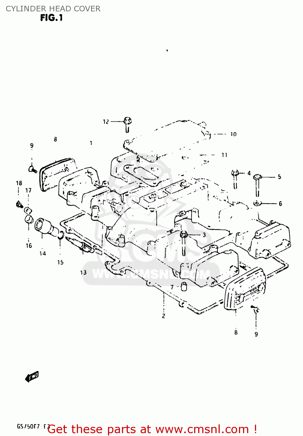 CYLINDER HEAD COVER GS750E 1982 (Z) USA (E03)