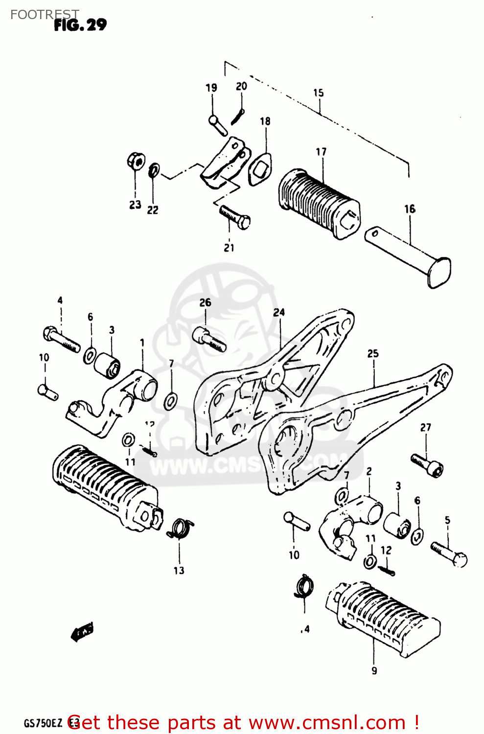 FOOTREST GS750E 1982 (Z) USA (E03)