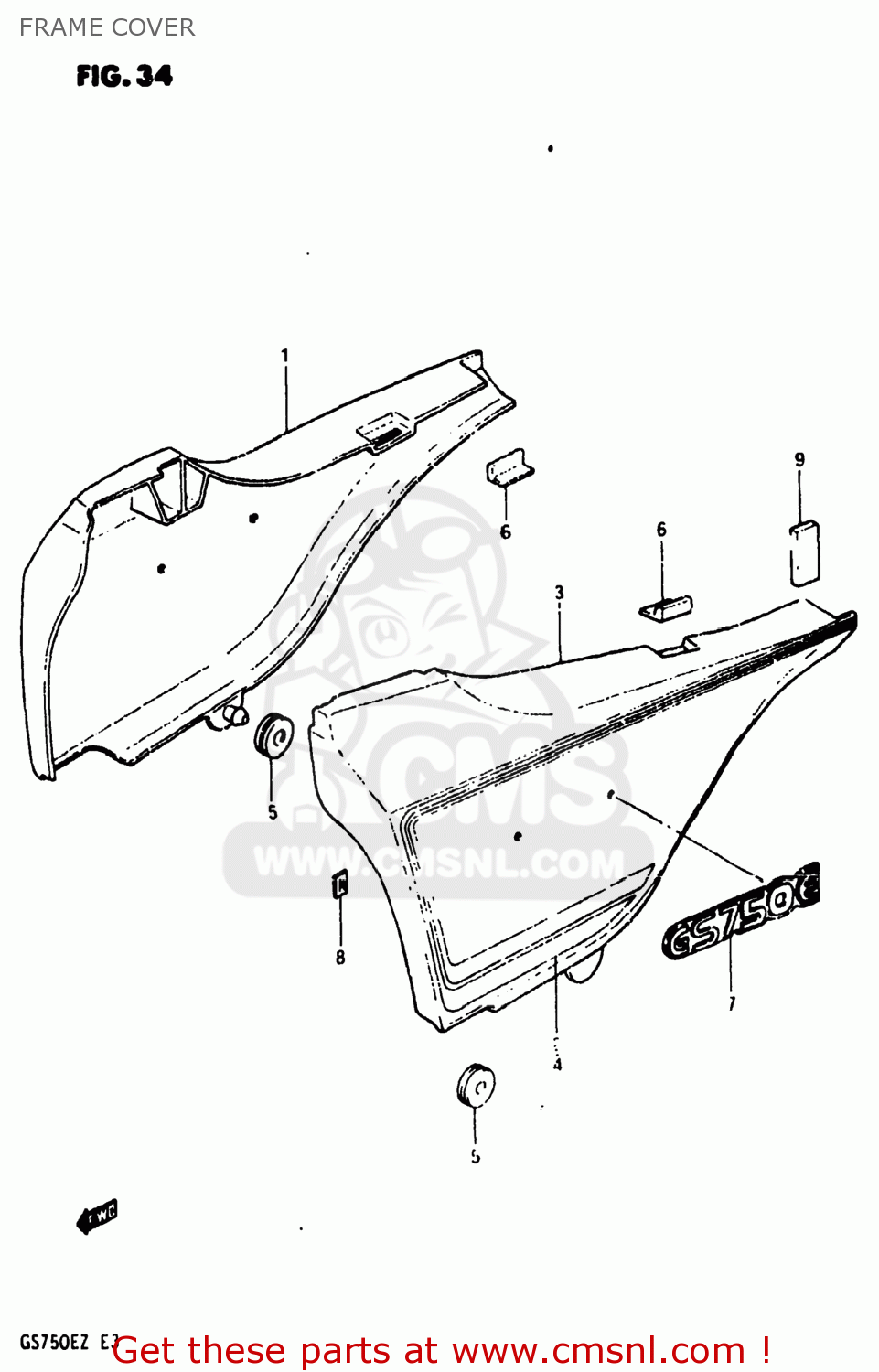 FRAME COVER GS750E 1982 (Z) USA (E03)
