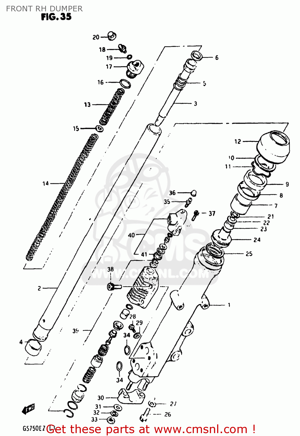 FRONT RH DUMPER GS750E 1982 (Z) USA (E03)