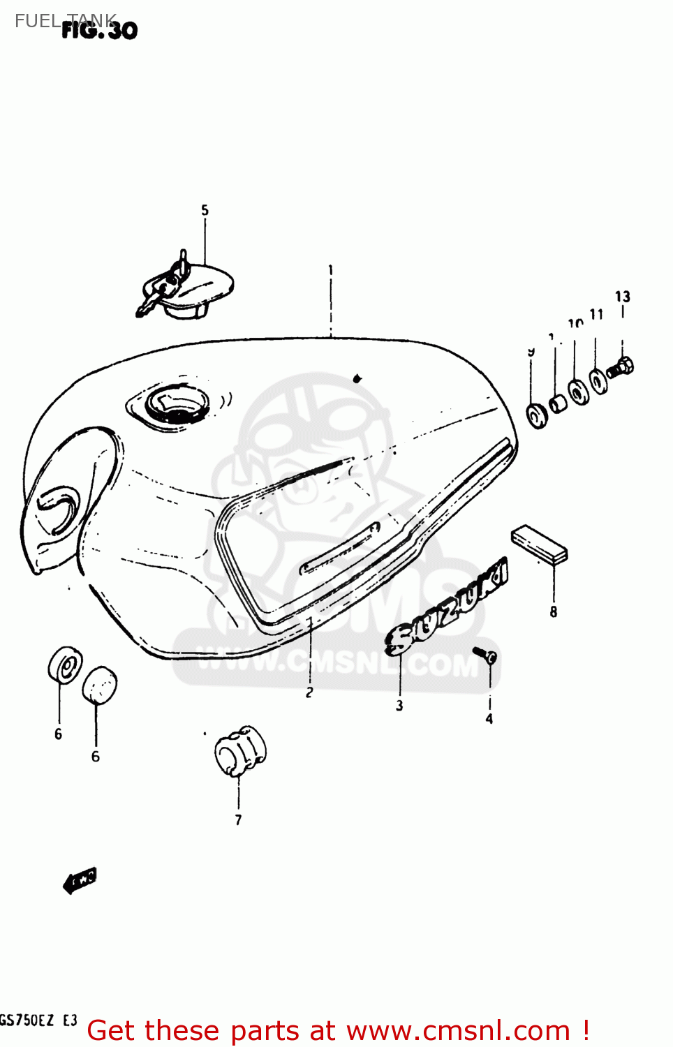 FUEL TANK GS750E 1982 (Z) USA (E03)