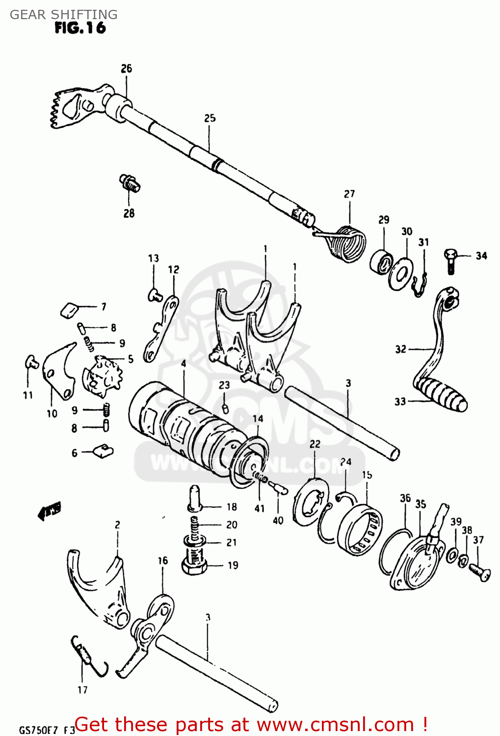 GEAR SHIFTING GS750E 1982 (Z) USA (E03)