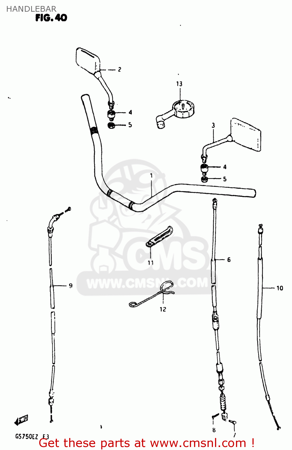 HANDLEBAR GS750E 1982 (Z) USA (E03)