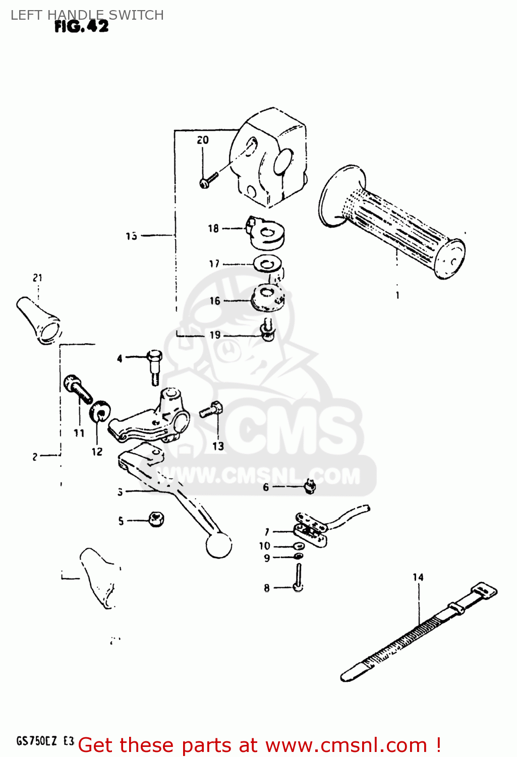 LEFT HANDLE SWITCH GS750E 1982 (Z) USA (E03)