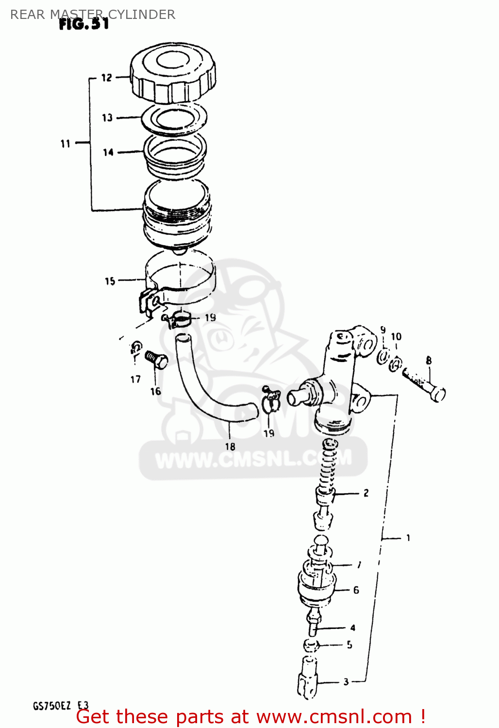 REAR MASTER CYLINDER GS750E 1982 (Z) USA (E03)