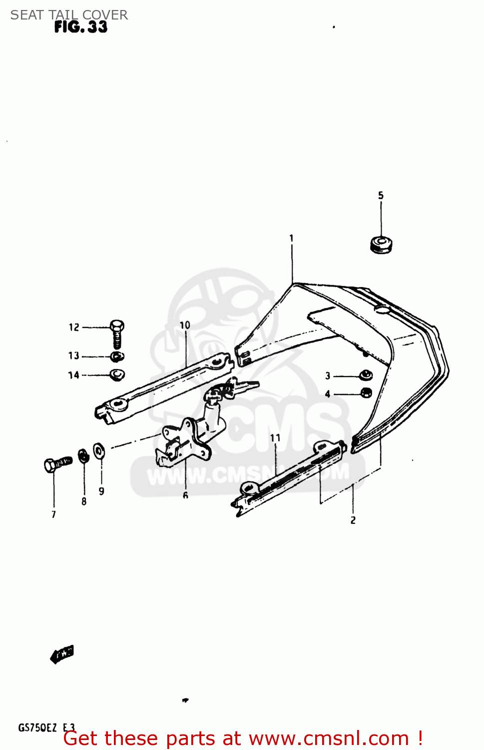 SEAT TAIL COVER GS750E 1982 (Z) USA (E03)