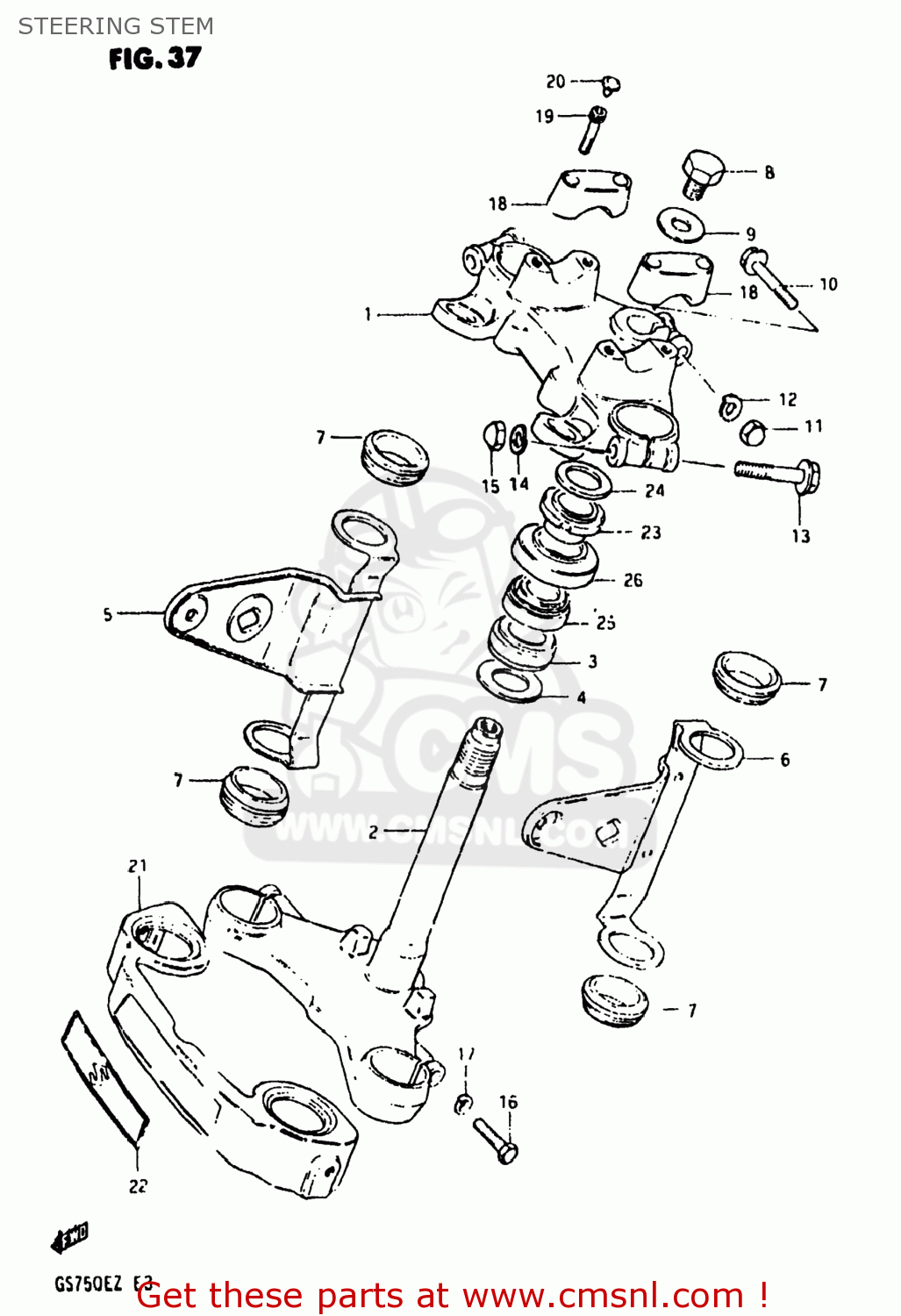 STEERING STEM GS750E 1982 (Z) USA (E03)