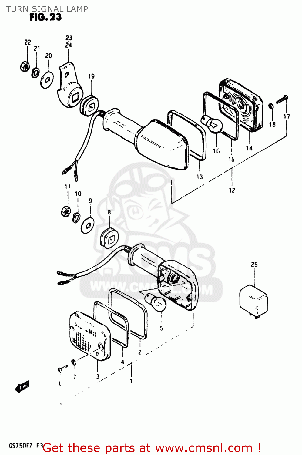 TURN SIGNAL LAMP GS750E 1982 (Z) USA (E03)
