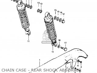 CHAIN CASE - REAR SHOCK ABSORBER - GS750E 1982 (Z) USA (E03)