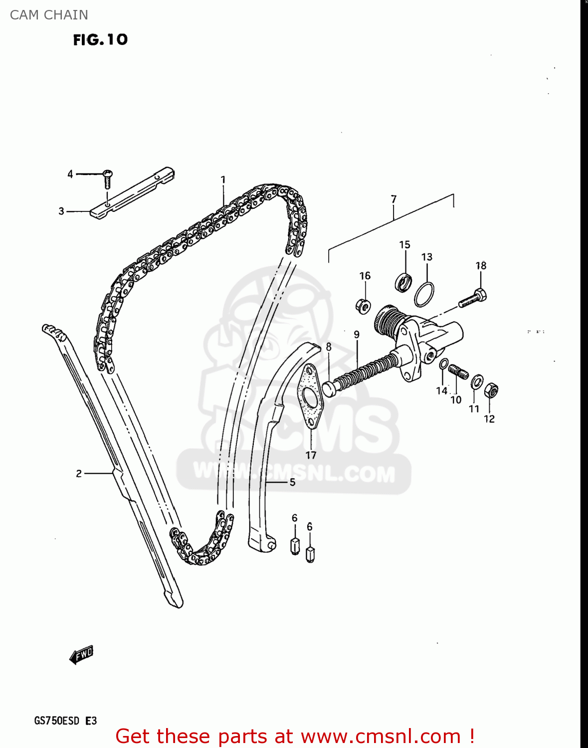 CAM CHAIN GS750E 1983 (D) USA (E03)