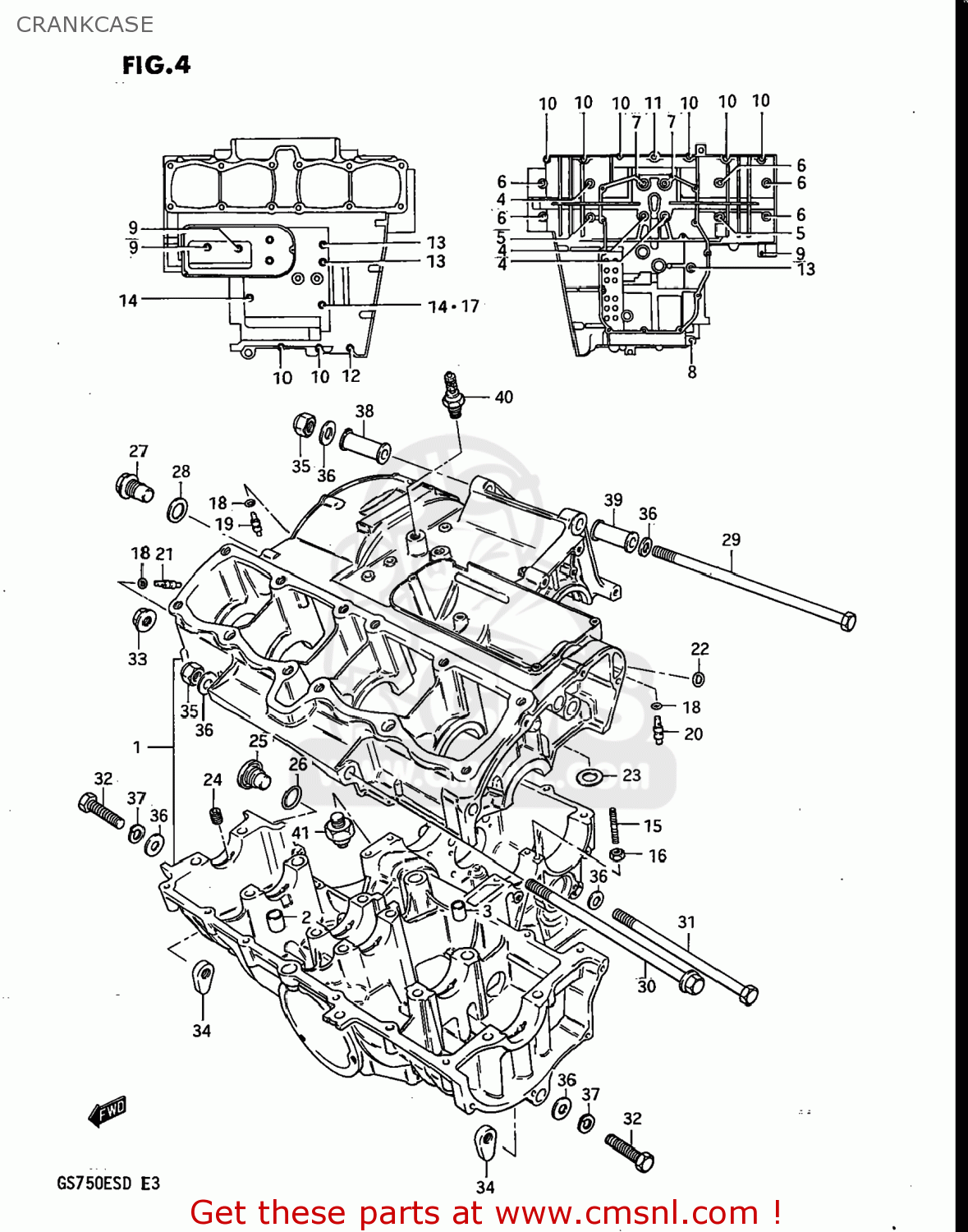 CRANKCASE GS750E 1983 (D) USA (E03)