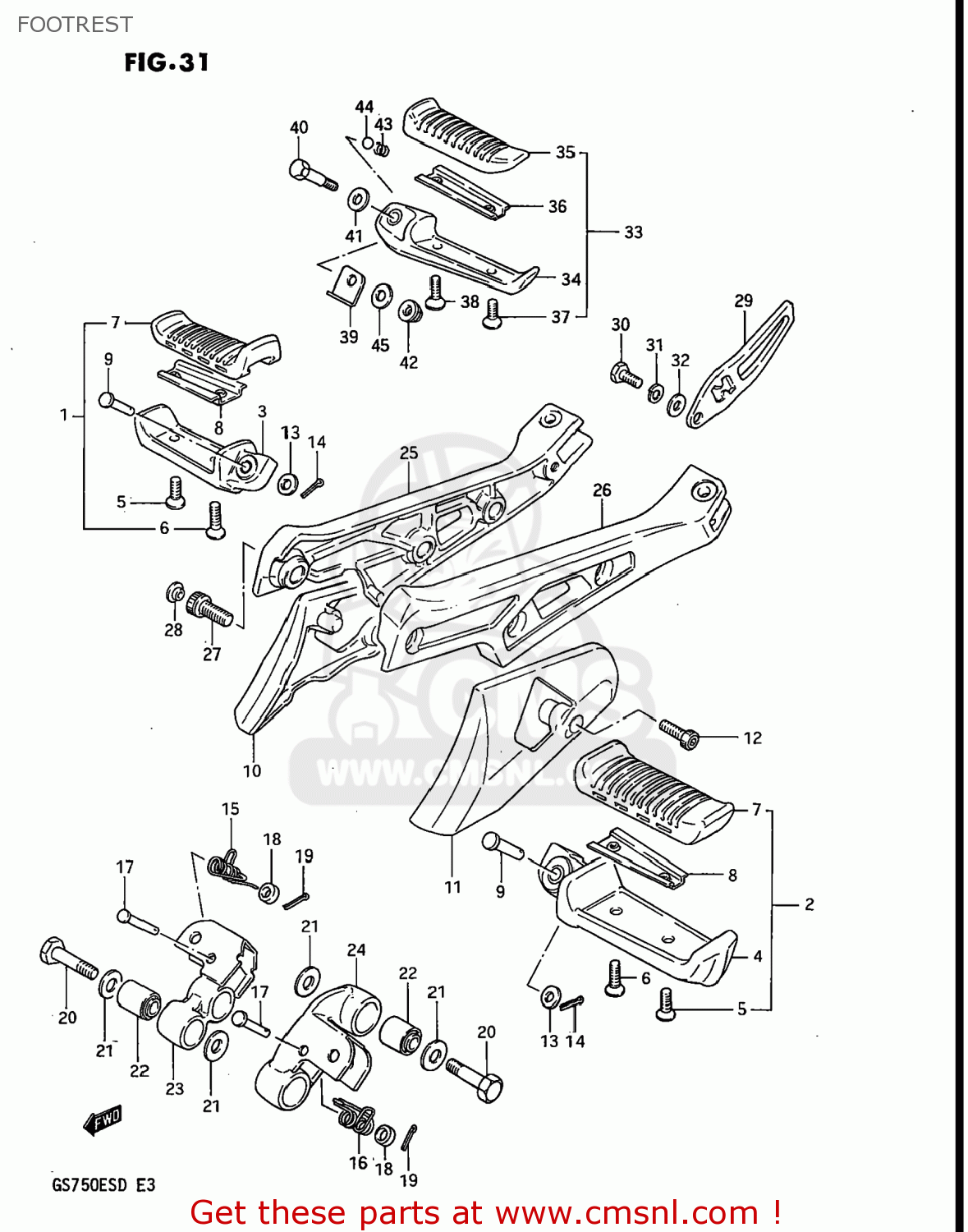 FOOTREST GS750E 1983 (D) USA (E03)